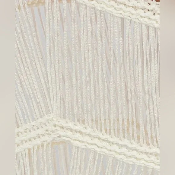 LE LIS Boho Fringe Chevron Pattern Western Maxi Dress Beach Cover Up Caftan NWT - Picture 6 of 9